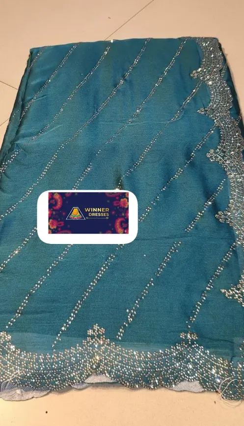 Beautiful Chiffon Saree with stone work 