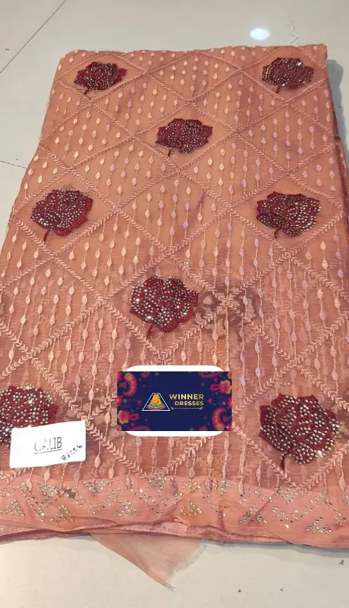 Beautiful Saree with flower design 