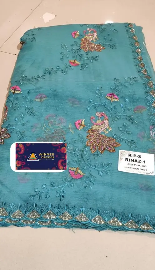 Beautiful Chiffon Saree with peacock design 