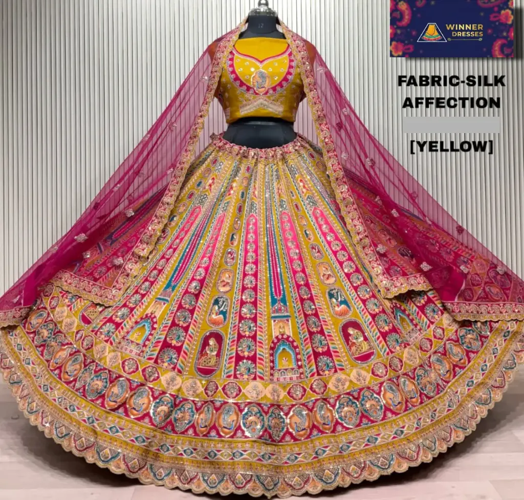 Silk bridal rajwadi lehenga 