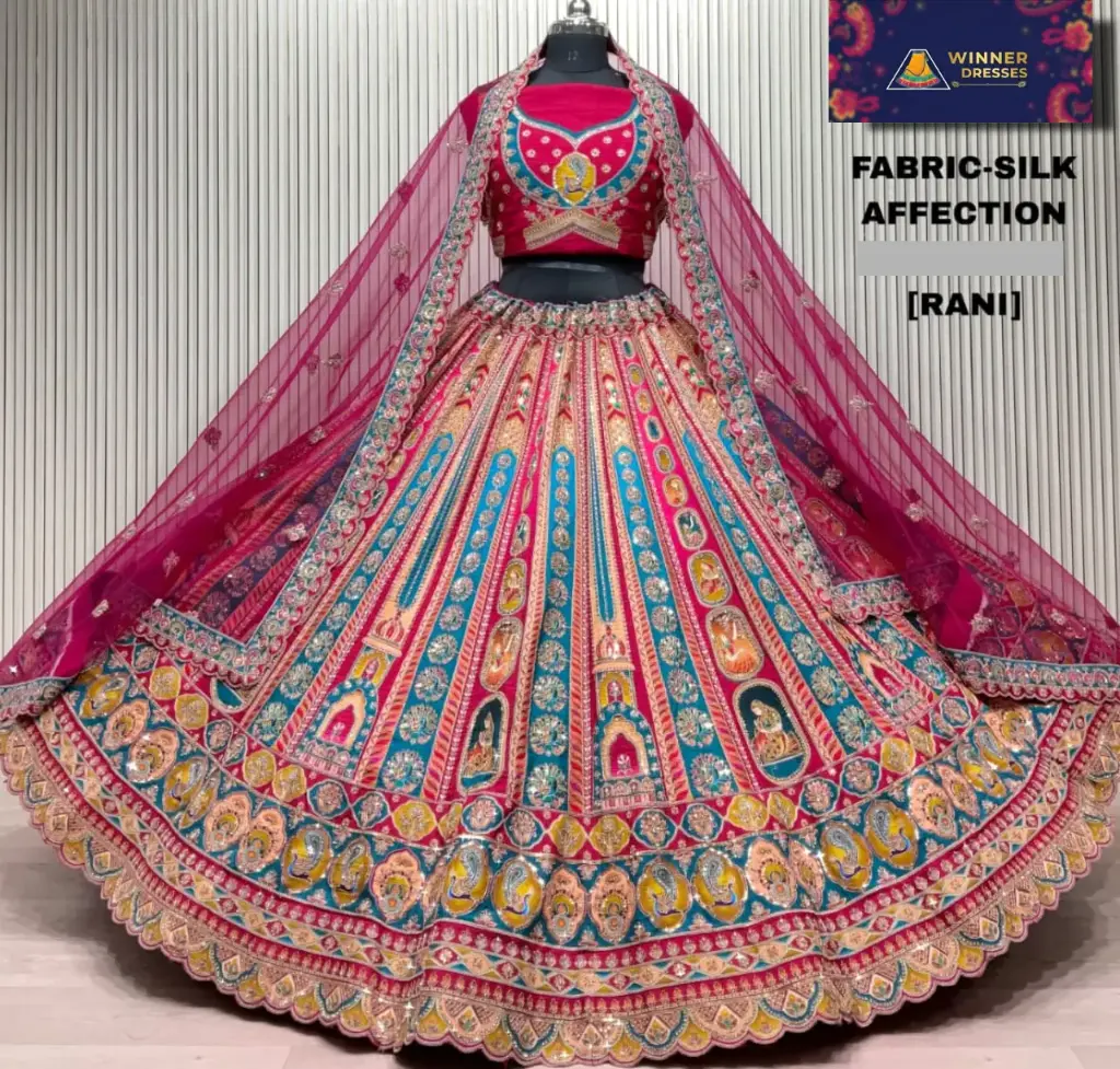 Silk bridal rajwadi lehenga 