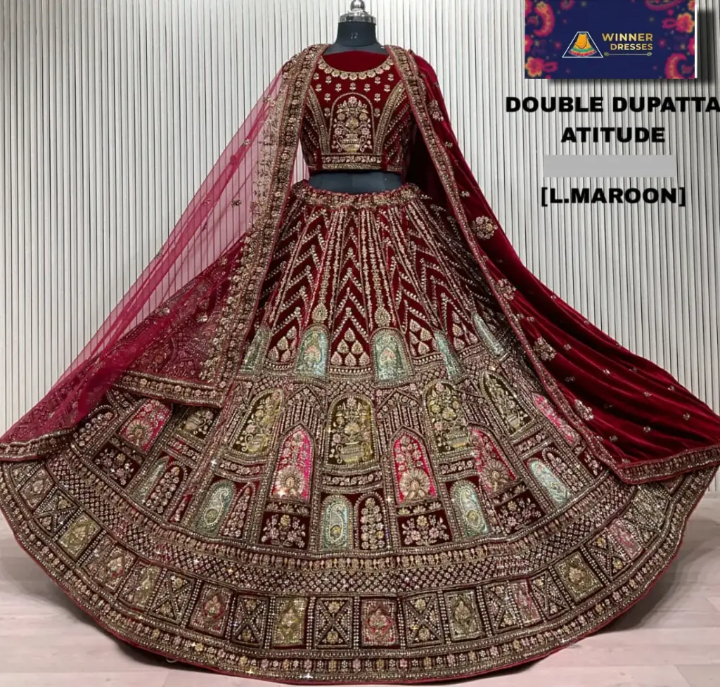 Heavy bridal rajwadi lehenga 