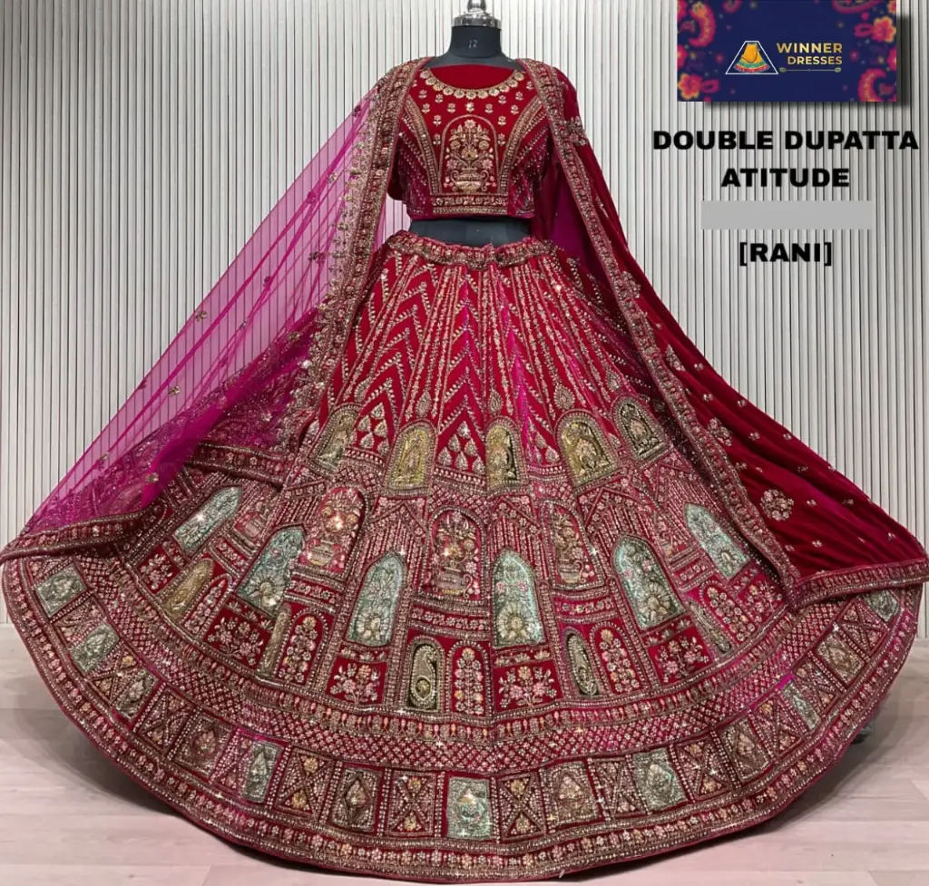 Heavy bridal rajwadi lehenga 