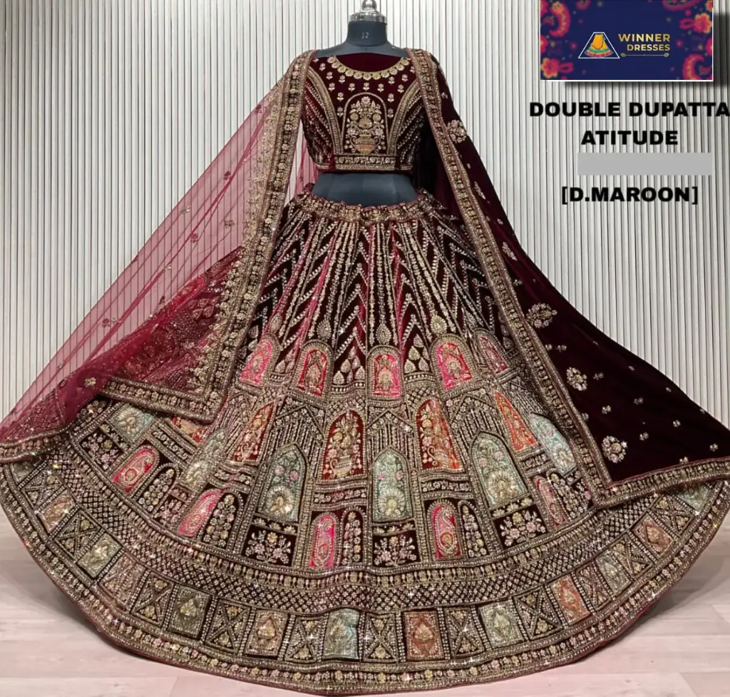 Heavy bridal rajwadi lehenga 