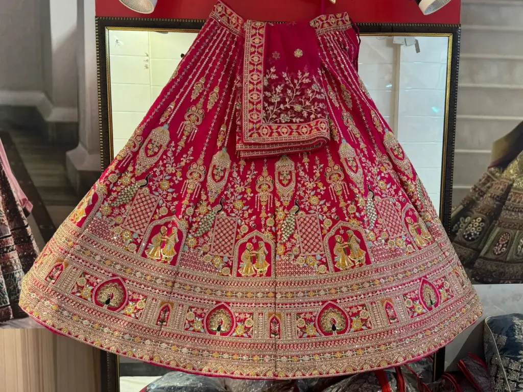 Heavy work rajwadi lehenga