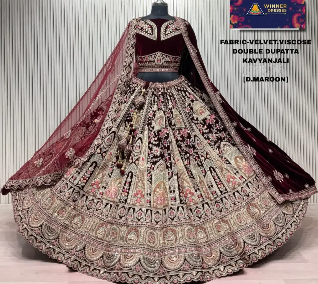 Heavy work bridal rajwadi lehenga 