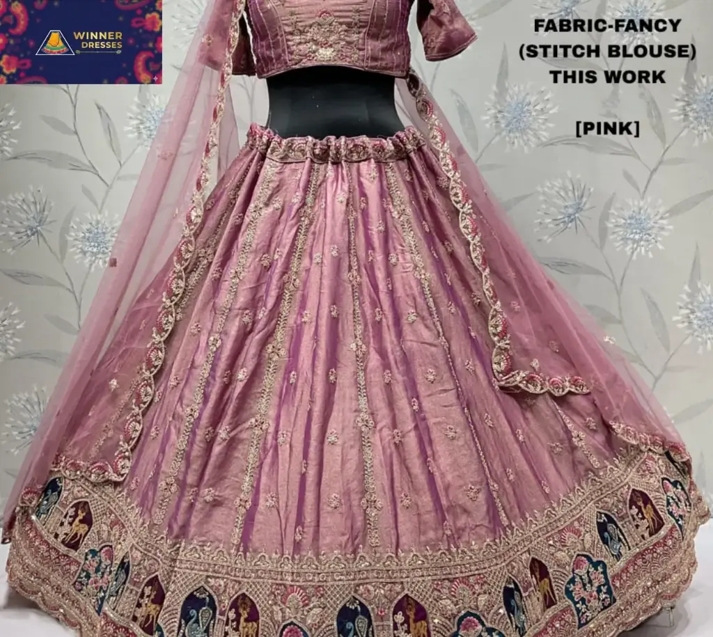 Beautiful bridal lehenga with stitch blouse 