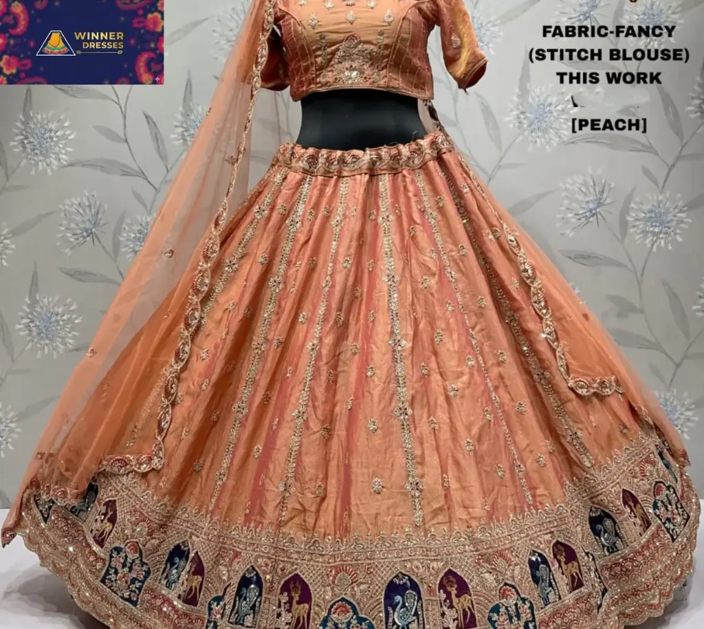 Beautiful bridal lehenga with stitch blouse 